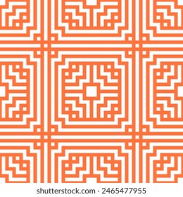 Vector de patrón repetido de arte de línea chino.  Patrones sin fisuras de líneas de ornamento asiático, fondo de símbolo de azulejos hexagonales.