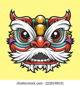 chinese lion culture. vector design and illustration. chinese new year