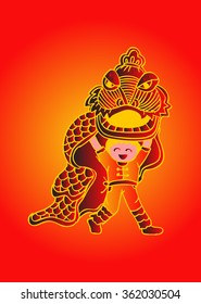 Chinese lion dance. 