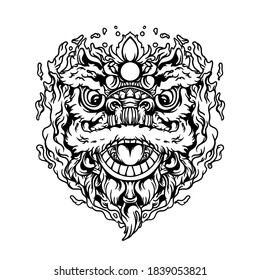 Chinese Lion Dance illustration for merchandise design or poster design