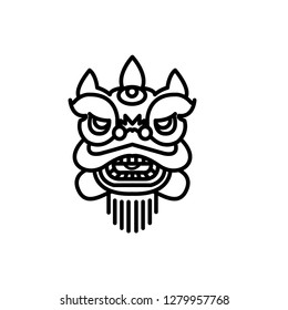 chinese, lion dance, new year icon vector template