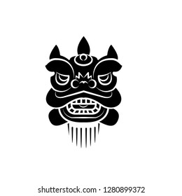 chinese, lion dancer icon vector template