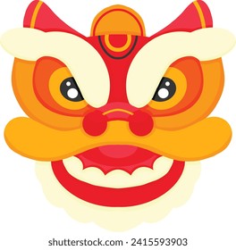 Chinese Lion Head Costume Illustration