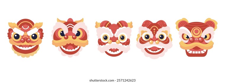 Chinese lion head, new year, celebration