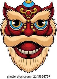 Chinese lion illustration with premium quality stock vector