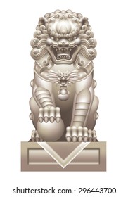 Chinese lion on a white background