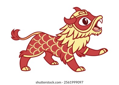 Chinese lion as traditional vector art 