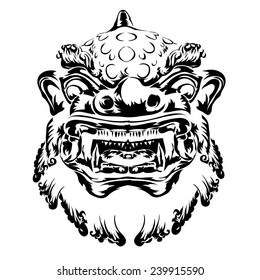 chinese lion vector.