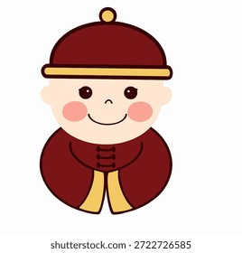 Vector chino del niño lindo