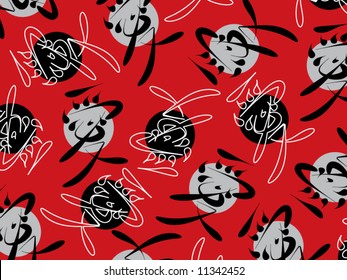 chinese love calligraphy pattern (vector) - illustration (the "heart" is in the circle)
