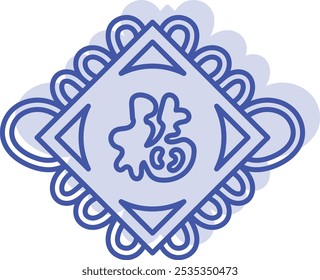 Chinese Lucky Charm Icon Representing Good Fortune, Protection, and Cultural Significance, Perfect for Highlighting Traditions, Celebrations, and Positive Energy with a Rich and Symbolic Design