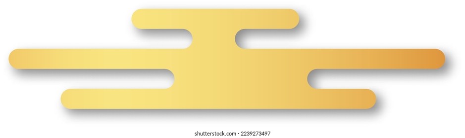 Nube china del Año Nuevo Lunar con sombras. Adecuado para concepto de tarjeta de vacaciones de Año Nuevo Lunar, pancarta, afiche, volante. Ilustración vectorial.