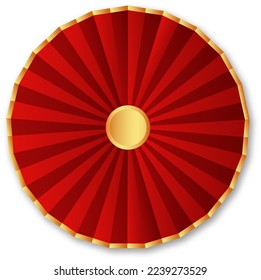 Chinese Lunar New Year fan with shadows element. Suitable for concept Lunar New Year holiday card, banner, poster, flyer. Vector illustration.