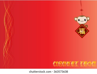 Chinese lunar new year ornaments on festive background, fu means happiness