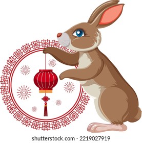 Chinese Lunar New Year Rabbit symbol 2023 illustration