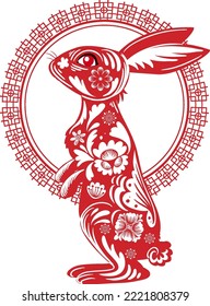 Chinese Lunar New Year Rabbit symbol 2023 illustration