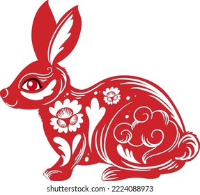 Chinese Lunar New Year Rabbit symbol 2023 illustration