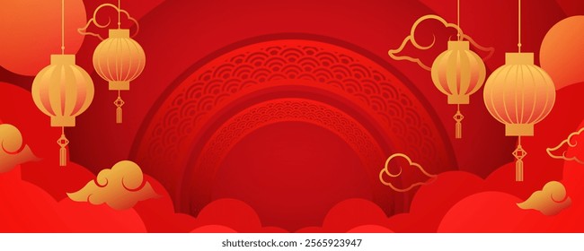 Chinese or lunar new year vector template background