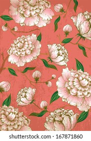 chinese lunar new year/background/chinese background/peony flowers vector/illustration