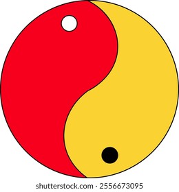 The Chinese Lunar Yin-Yang icon depicts a balance between two opposing forces, a symbol of eternal harmony and change in life. A perfect picture of complementary duality.