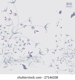 chinese magic flower background. silence