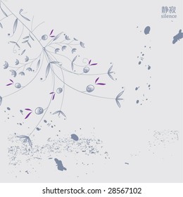 chinese magic flower background. silence