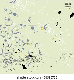 chinese magic flower background. silence