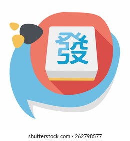 Chinese mahjong flat icon with long shadow,eps10