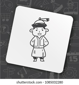 Chinese man doodle