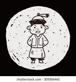 Chinese man doodle