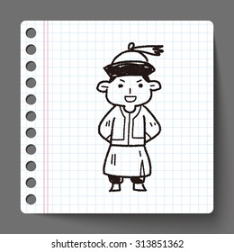 Chinese man doodle