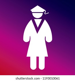 Chinese man icon vector illustrator creative design purple and pink gradient background