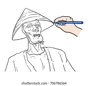 Chinese man illustration