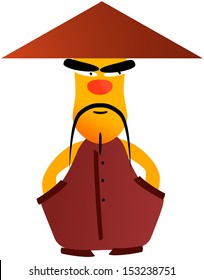 Chinese man on a white background, vector