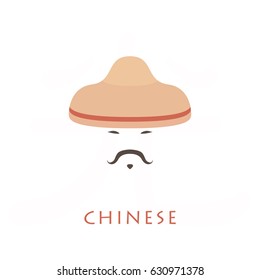 Chinese man over white background. Vector illustration