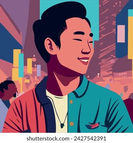 CHINESE MAN SMILING IN A PARTY
