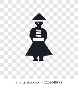 Chinese man vector icon isolated on transparent background, Chinese man logo concept
