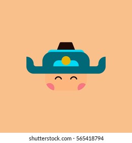 Chinese man Vector illustration of Chinese new year celebration in flat style Chinese man face in traditional headdress