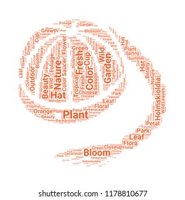 chinese mandarin hat word cloud vector design creative concept. chinese mandarin hat icon shape. Trendy vector word collection.