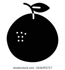 Chinese mandarin icon Flat outline fill black and white
