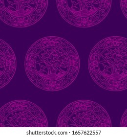 Chinese mascot bird Vector seamless pattern. Vintage art deco texture , Ideal for greeting card or backdrop template design , China background