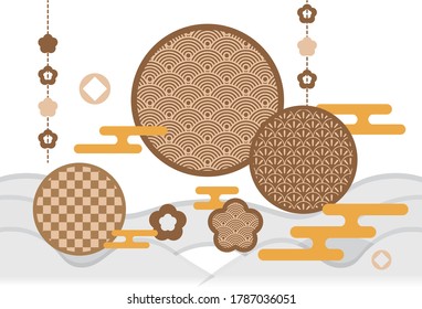 Chinesisches Material, Wolken, Chinesisches Neujahr, Japanisches Neujahr, kontinuierlicher nahtloser Hintergrund