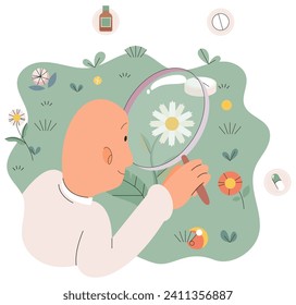Chinese medicine vector illustration. Healing is dance between Chinese medicine and melody natures cure Asias embrace in Chinese medicine fosters wholesome and healthy lifestyle Wellness is symphony