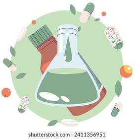 Chinese medicine vector illustration. Health care, rooted in Chinese medicine, is bountiful harvest from Asias pharmacy Pharmaceutical solutions find inspiration in simplicity Chinese medicine