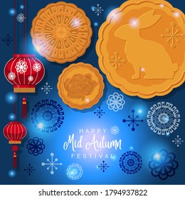 Chinese mid autumn festival background illustration