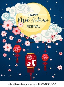 Chinese mid autumn festival background illustration
