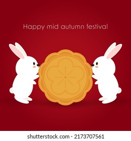 Chinese Mid autumn festival vector design with Mid Autumn Festival in chinese caption.