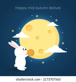 Chinese Mid autumn festival vector design with Mid Autumn Festival in chinese caption.