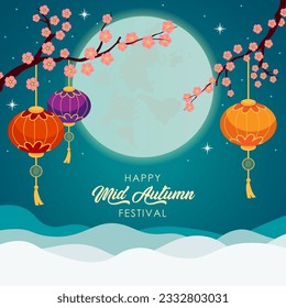 Chinese Mid Autumn Festival Vector. Asian holiday vector.