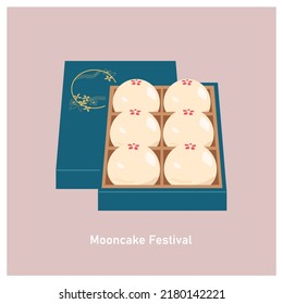 Chinese Mid-Autumn Festival, Moon Festival Mooncake Gift Box. 